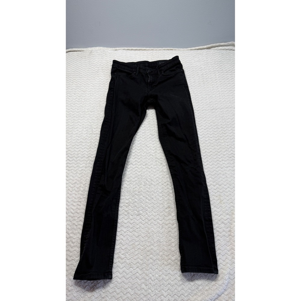 AllSaints Mast Skinny Jeans Jet Black W27 Mid Rise Stretch Denim WE039F - Picture 2 of 9